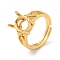 Adjustable Brass Solitaire Ring Settings, 4 Claw Prong Ring Settings, with Cubic Zirconia, Long-Lasting Plated, Oval, Real 18K Gold Plated, Tray: 10x8mm, Inner Diameter: 16~16.5mm