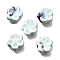 Handmade Porcelain Beads, Flower, Aqua, 14.5x15x6.5mm, Hole: 2mm