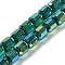 Electroplate Glass Beads Strands, Faceted, Column, Green, 6x6.5mm, Hole: 1mm, about 70~72pcs/strand, 20~20.87''(53cm)