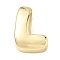 Brass Initial Beads, Real 18K Gold Plated, Long-Lasting Plated, Rack Plating, Lead Free & Cadmium Free, Letter L, 21x15x7mm, Hole: 8.5x4.5mm