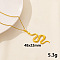 304 Stainless Steel Serpentine Pendant Necklaces, Cable Chain Necklaces