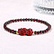 Natural Garnet Round Beads Stretch Bracelets, Pi Xiu, Inner Diameter: 2-1/8 inch(5.5cm)
