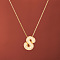 Brass Micro Pave Clear Cubic Zirconia Initial Pendant Necklaces for Women, Golden, Letter S, 15.75 inch(40cm)