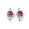 Brass Cubic Zirconia Flat Round Connector Charms, Rack Plating, Long-Lasting Plated, Platinum, Cerise, 9x4.5~5x3mm, Hole: 1mm
