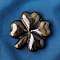 Natural Obsidian Carved Clover Figurines Statues for Home Office Tabletop Feng Shui Ornament, 45.5x43.5x8mm
