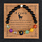 12 Zodiac Sign Natural Black Obsidian Round Beads Stretch Bracelets for Men Women, iwth Blue sandstone & Glass, Aries, Inner Diameter: 2-3/8 inch(6cm)