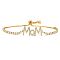 Mother's Day Brass Micro Pave Clear Cubic Zirconia Slider Bracelets, Link Bracelets for Women, Word Mon, Golden, 5-7/8~11-3/4 inch(15~30cm)