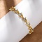 Brass Micro Pave Clear Cubic Zirconia Link Bracelets for Women, Star, Cadmium Free & Lead Free, Rack Plating, Long-Lasting Plated, Golden, 6-1/8 inch(15.7cm)