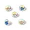 Glass Rhinestone Cabochons, Pointed Back & Back Plated, Faceted, Square, Diamond, Crystal AB, 8x5mm