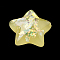 Resin Cabochons, with Shell Chip, Star, Light Khaki, 15x16x6mm