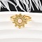 304 Stainless Steel Cuff Rings for Women, with Resin, Real 18K Gold Plated, Flower, 13.5x14mm