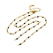 Brass Chain Necklace Making, with Natural Tourmaline, Rack Plating, Long-Lasting Plated, Real 18K Gold Plated,, 18.82 inch(47.8cm)