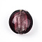 Handmade Silver Foil Glass Beads, Flat Round, Medium Violet Red, 15~17x8.5~9.5mm, Hole: 1~2mm