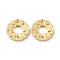 Eco-Friendly Brass Links Connectors, Cadmium Free & Lead Free, Donut/Pi Disc, Bumpy, Real 18K Gold Plated, 12.5x1.5mm, Hole: 1mm