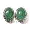 Natural Green Aventurine Multi-Strand Links, Oval, Cadmium Free & Lead Free, Platinum, 21x16.5x11.5mm, Hole: 3mm