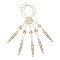 2Pcs Alloy Flower Bracelet with Finger Nails Tip Claw, Curb Chains Ring Bracelets for Women, Light Gold, 7-1/2 inch(19cm), US Size 7(17.3mm)