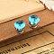 Cubic Zirconia Clip-on Earrings, Magnetic 304 Stainless Steel Non-piercing Earrings, Stainless Steel Color, Diamond, Sky Blue, 8mm