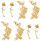 Beebeecraft 8Pcs 2 Styles Flower Connector Charms Real 18K Gold Plated Brass Floral Rose Cherry Blossoms Links for Necklace Bracelet Jewelry Making