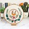 DIY Deer Pattern Embroidery Kits, Included Needle, Threads, Fabric, Needle, Gourd Threader, without Embroidery Hoop, Mixed Color, 125mm