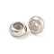 Brass Beads, with Silicone, Rondelle, Platinum, 7x3.5mm, Hole: 1.5mm