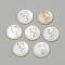 Freshwater Shell Pendants, Flat Round & Flamingo Shape, Platinum, 16x3.5~4mm, Hole: 1.2mm