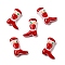 Boot Baking Paint Glass Enamel Beads, Apple, 23x16.5~17x7.5~8.5mm, Hole: 0.8~1.2mm