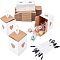 Kraft Paper Box, with Nylon Cord, Square with Heart, White, 5.65x5.6x5.6cm