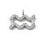 304 Stainless Steel Micro Pave Cubic Zirconia Charms, Constellation, Aquarius, 10.5x15.3x2mm, Hole: 1.8mm