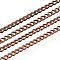 Iron Twisted Chains Curb Chains, Unwelded, with Spool, Lead Free and Nickel Free, Red Copper Color, Link:2x3mm, 0.5mm thick, about 328.08 Feet(100m)/roll