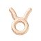 Rack Plating Alloy Pendants, Cadmium Free & Lead Free, Electroplate Nickel, 12 Constellation, Light Gold, Taurus, 14x11.5x5.5mm, Hole: 1.8mm