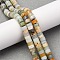 Natural Flower Amazonite Beads Strands, Disc, Heishi Beads, 6x3.5mm, Hole: 0.8mm, about 113~114pcs/strand, 14.92''(37.9cm)~15.08''(38.3cm)