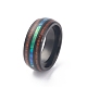 Ионное покрытие (ip) 304 манжетное кольцо из нержавеющей стали paua для женщин RJEW-M014-01B-E-1
