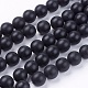 Brins noir de perles de pierre naturelle G-R193-01-12mm-1