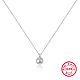 Rhodium Plated 925 Sterling Silver Evil Eye Pendant Necklaces RB0851-1-1