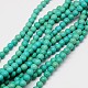 1 rondes brin synthétique turquoise perles brins X-TURQ-G106-8mm-02D-2