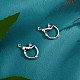 Rhodium Plated 925 Sterling Silver Cute Cat Hoop Earrings for Women JE1005A-4
