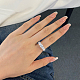 Кольцо на палец из стерлингового серебра с родиевым покрытием и фианитами RJEW-F150-59B-P-3