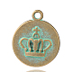 Flat Round with Crown Alloy Pendant Cabochon Settings PALLOY-O068-58-NF-2