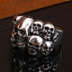 Steam Punk Style Titanium Steel Multi-Skull Finger Rings SKUL-PW0005-08E-4