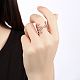 Adjustable Brass Cubic Zirconia Hollow Flower Finger Rings For Party RJEW-BB16270-RG-7