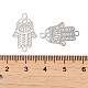 ラックメッキ真鍮製コネクタチャーム  エッチングされた金属装飾  長持ちメッキ  宗教ハムサの手のリンク  プラチナ  21x13x0.3mm  穴：1.8mm KK-Q792-13P-3