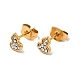 Rhinestone Gourd Stud Earrings with 316 Surgical Stainless Steel Pins EJEW-A081-04G-2