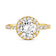 SHEGRACE Trendy Micro Pave Brass AAA Cubic Zirconia 18K Gold Plated Engagement Ring JR10A-02-2