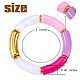 Set di braccialetti elastici con perline acriliche a tubo curvo color caramello per le donne BJEW-SW00015-2