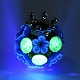 Luminous Glow in the Dark Polymer Clay Pave Rhinestone Round Beads with Resin Flower CLAY-D007-01-4