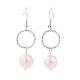 Natural Baroque Pearl Keshi Pearl Beads Dangle Earrings EJEW-JE02872-3