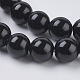Synthetic Black Stone Beads Strands G-G621-10mm-14-3