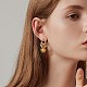Boucles d'oreilles créoles huggie pendantes en laiton soleil EJEW-SW00001-04-6