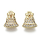 Brass Micro Pave Clear Cubic Zirconia Charms X-KK-S348-519-NF-1