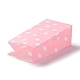 長方形のクラフト紙袋  ハンドルなし  ギフトバッグ  水玉模様  ピンク  9.1x5.8x17.9cm CARB-K002-03A-08-2